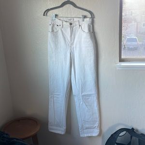 Abercrombie 90s Straight Ultra High Rise White Jeans